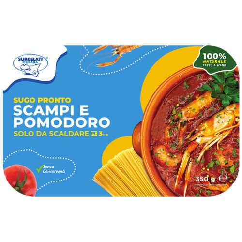 Packaging Sugo Scampi e Pomodoro - Sughi Pronti - Surgelati Mazara