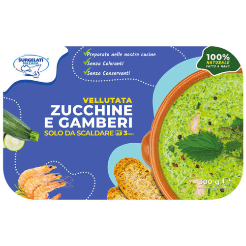 Packaging Vellutata Zucchine e Gamberi - Surgelati Mazara